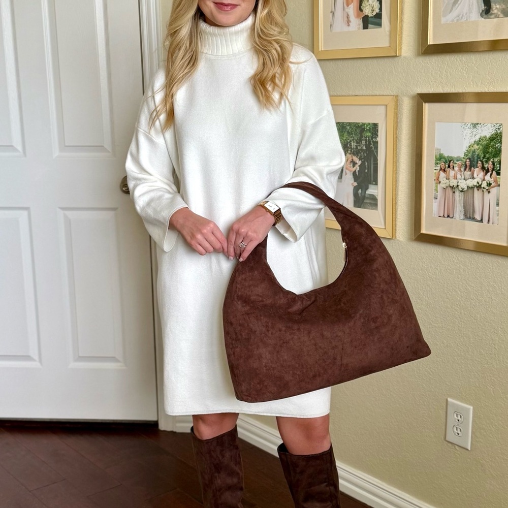 White Turtleneck Vivienne Sweater Dress